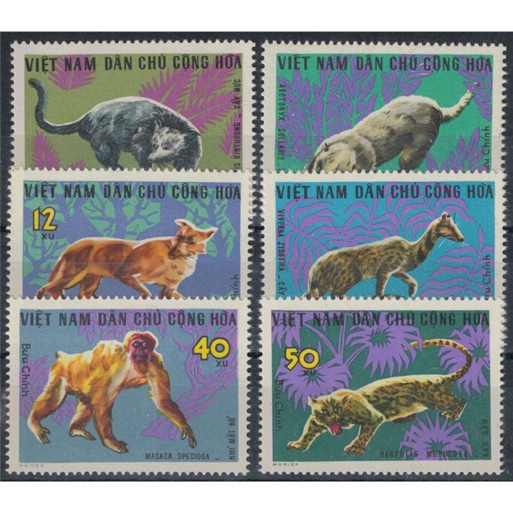 NORTH VIETNAM 1967 Fauna, wild animals 6v MNH**