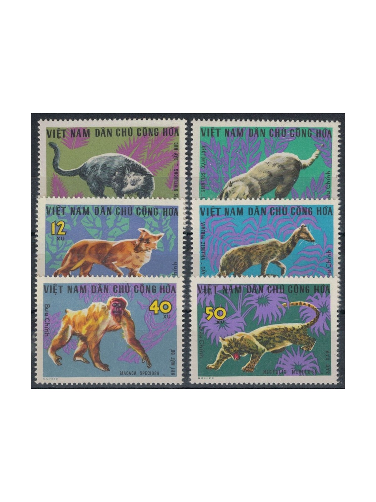 NORTH VIETNAM 1967 Fauna, wild animals 6v MNH**