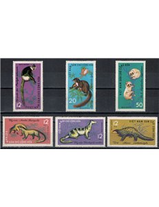 VIETNAM DEL NORD 1965 Fauna, animali selvatici 6v MNH**