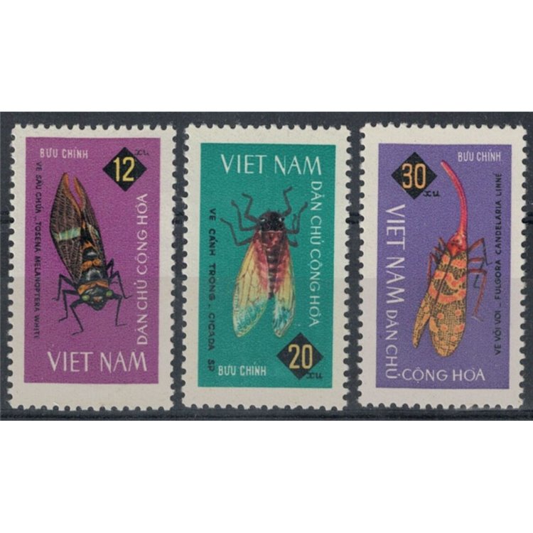 VIETNAM DEL NORD 1965 Insetti 3v MNH**