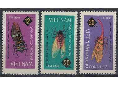 VIETNAM DEL NORD 1965 Insetti 3v MNH**