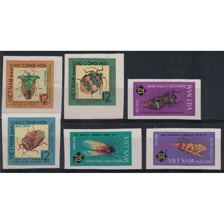 VIETNAM DEL NORD 1965 Insetti 6v MNH**