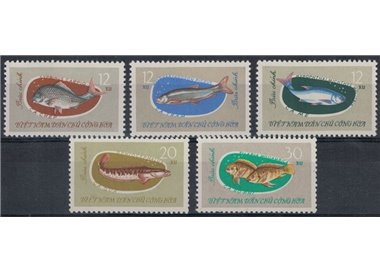 VIETNAM DEL NORD 1963 Pesci d'acqua dolce 5v MNH**