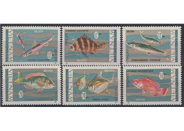 VIETNAM DEL NORD 1967 Fauna marina, pesci 6v MNH**