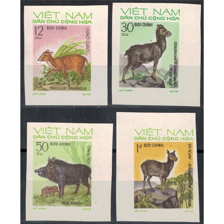VIETNAM DEL NORD 1973 Fauna, animali selvatici 4v MNH**