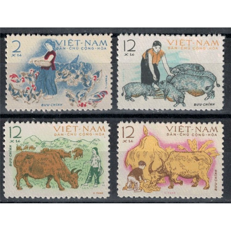 NORTH VIETNAM 1962 Wildlife, livestock 4v MNH**