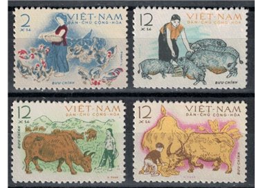 NORTH VIETNAM 1962 Wildlife, livestock 4v MNH**
