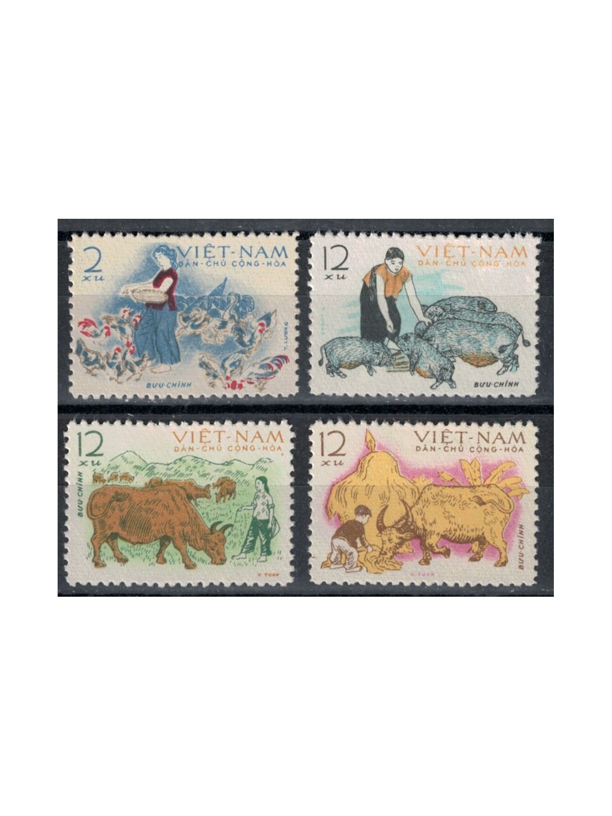 NORTH VIETNAM 1962 Wildlife, livestock 4v MNH**