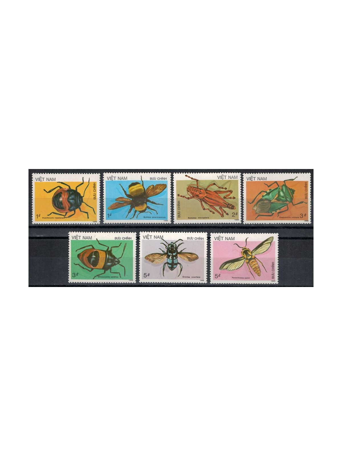 VIETNAM 1986 Fauna, insetti 7v MNH**