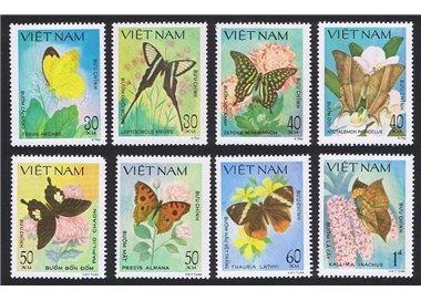 VIETNAM 1983 Fauna, butterflies 8v MNH**