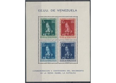 VENEZUELA 1951 Isabella the Catholic s/s MH*
