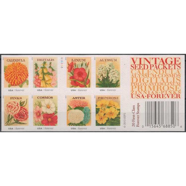 USA 2013 Fiori, Vintage seed packets MF MNH**