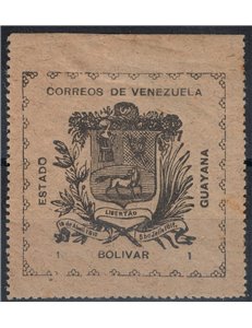 VENEZUELA 1903 Stemma di Guayana 1b nero su grigio MH*