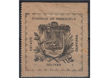VENEZUELA 1903 Stemma di Guayana 1b nero su grigio MH*
