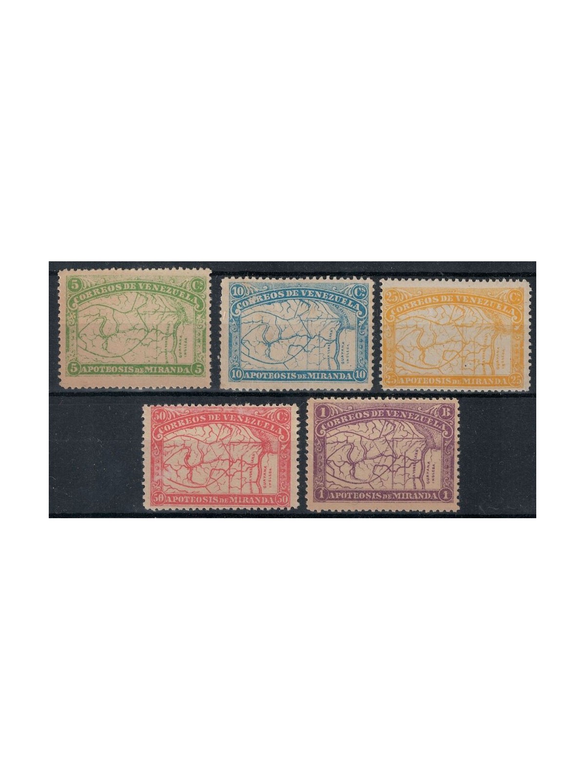 VENEZUELA 1896 General Francisco de Miranda 5v MH*