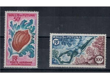WALLIS AND FUTUNA 1962 Shells (airmail) 2v MNH**