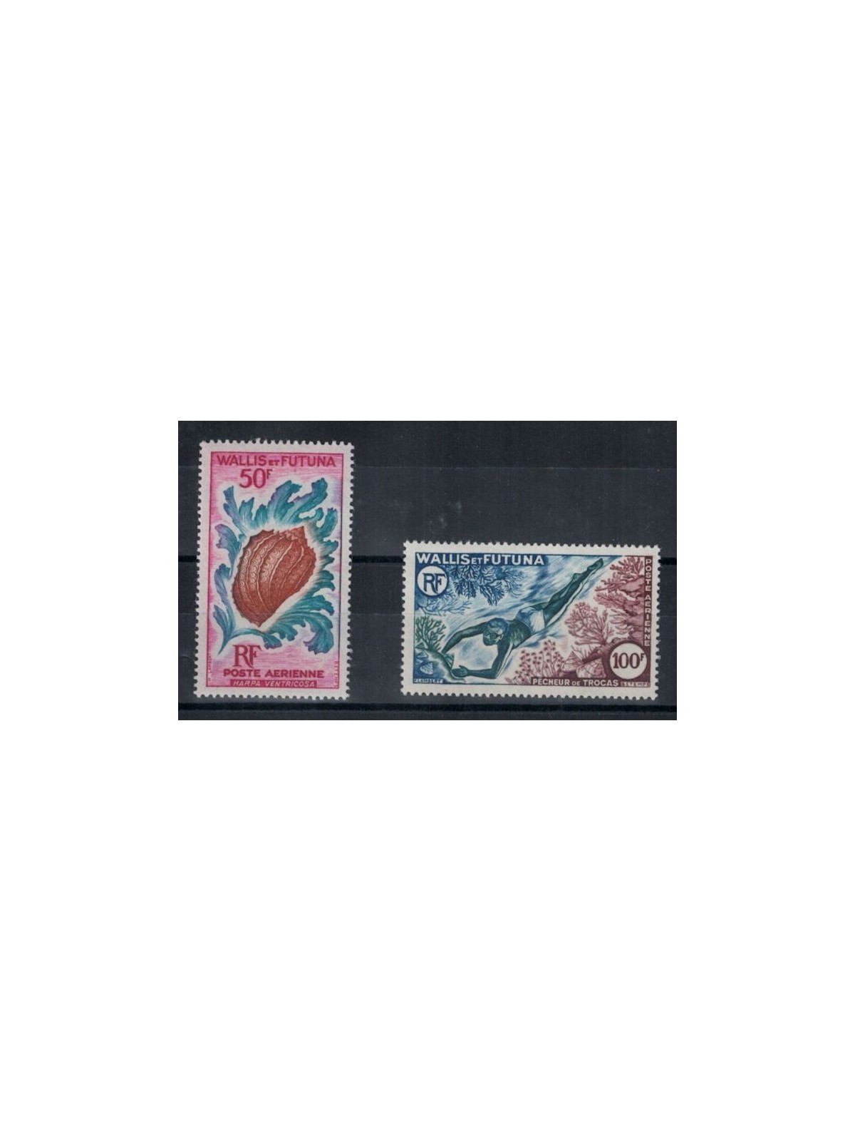 WALLIS E FUTUNA 1962 Conchiglie (posta aerea) 2v MNH**