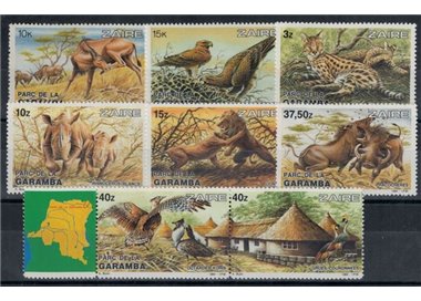 ZAIRE 1984 Parco Garamba, animali 8v MNH**
