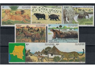 ZAIRE 1982 Virunga Park, animals 7v MNH**