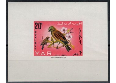 YEMEN YAR 1965 Uccelli - Birds 1 BF MNH**