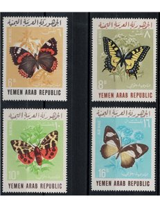 YEMEN YAR 1966 Farfalle, posta aerea 4v MNH**