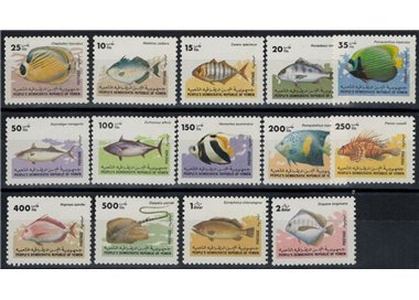 YEMEN REPUBBLICA 1984 Fauna marina, pesci 14v MNH**