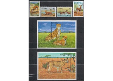 ZAMBIA 1987 Nature conservation 4v + 2 s/s MNH**