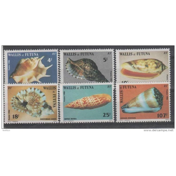 WALLIS AND FUTUNA 1986 Shells 6v MNH**
