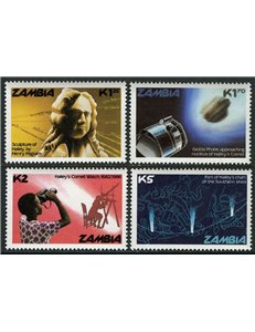 ZAMBIA 1986 Halley's Comet 4v MNH**