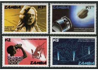 ZAMBIA 1986 Halley's Comet 4v MNH**