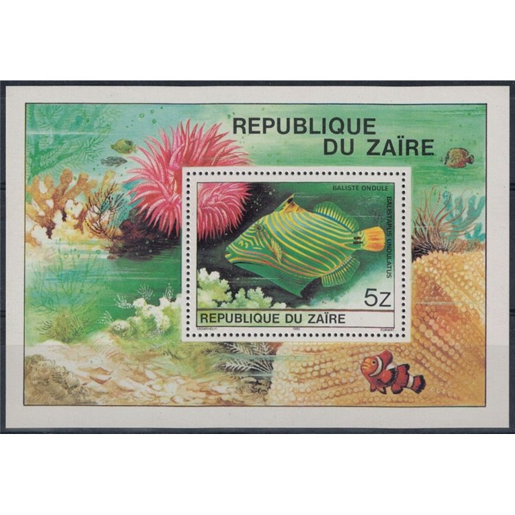 ZAIRE 1980 Fauna marina tropicale, pesci 1 BF MNH**