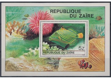 ZAIRE 1980 Tropical marine fauna, fish 1 s/s MNH**