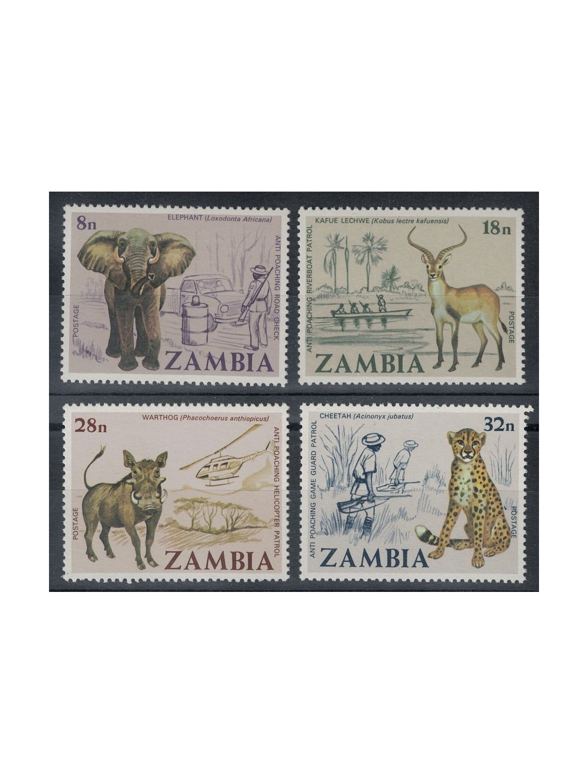 ZAMBIA 1978 Fight against poaching 4v MNH**