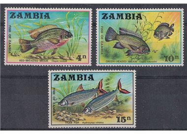ZAMBIA 1971 Fauna marina, pesci 3v MNH**