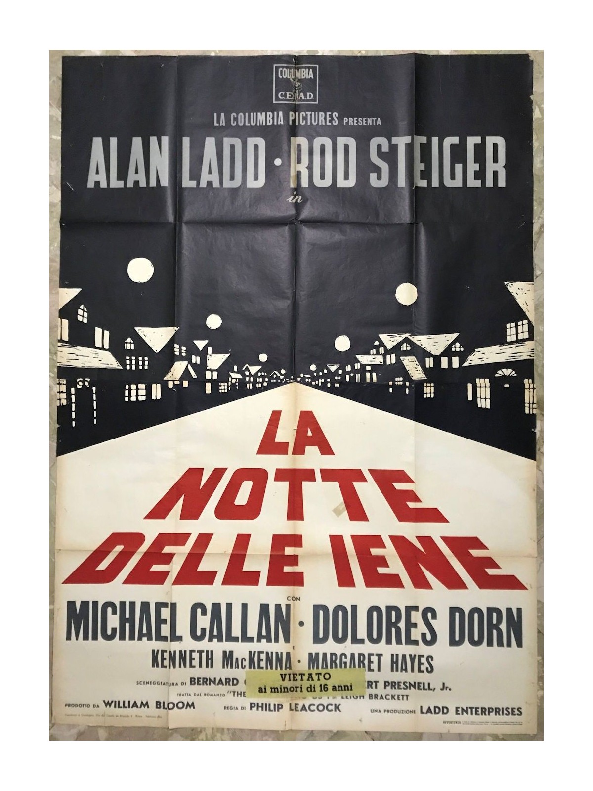 LA NOTTE DELLE IENE Manifesto cinematografico originale 4F