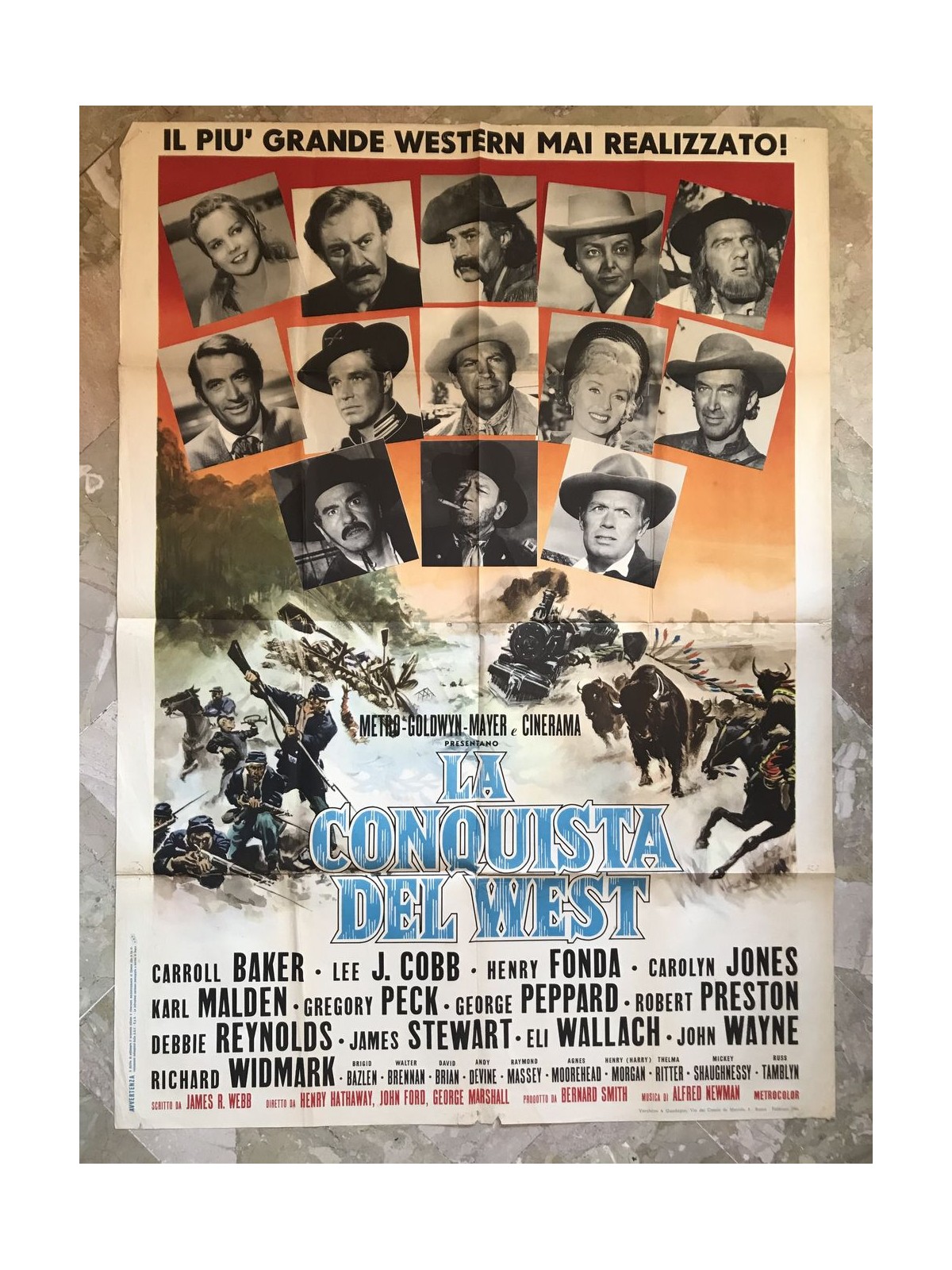 LA CONQUISTA DEL WEST Manifesto cinematografico originale 2F