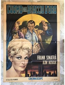 L'UOMO DAL BRACCIO D'ORO Manifesto cinematografico originale 2F