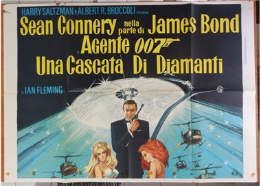 AGENTE 007 UNA CASCATA DI DIAMANTI Manifesto cinematografico originale