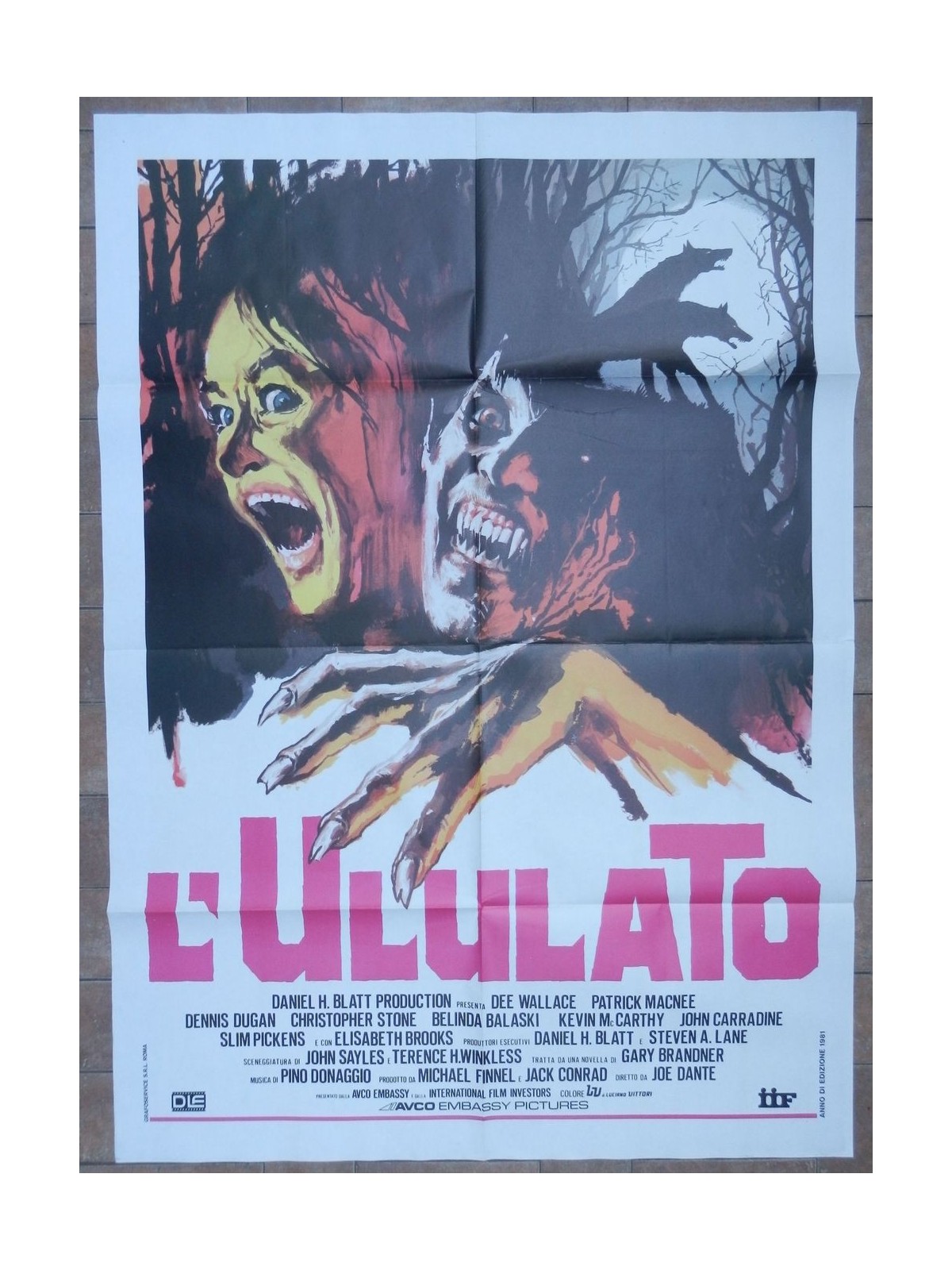 L'ULULATO Manifesto cinematografico originale 2F