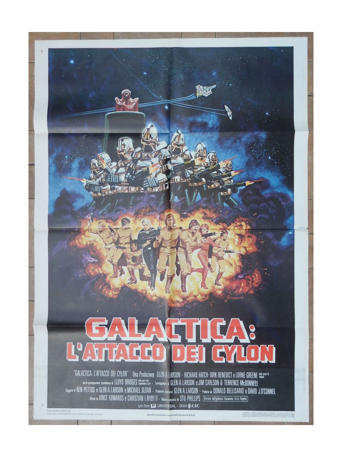 GALACTICA L'ATTACCO DEI CYLON Manifesto cinematografico originale 2F