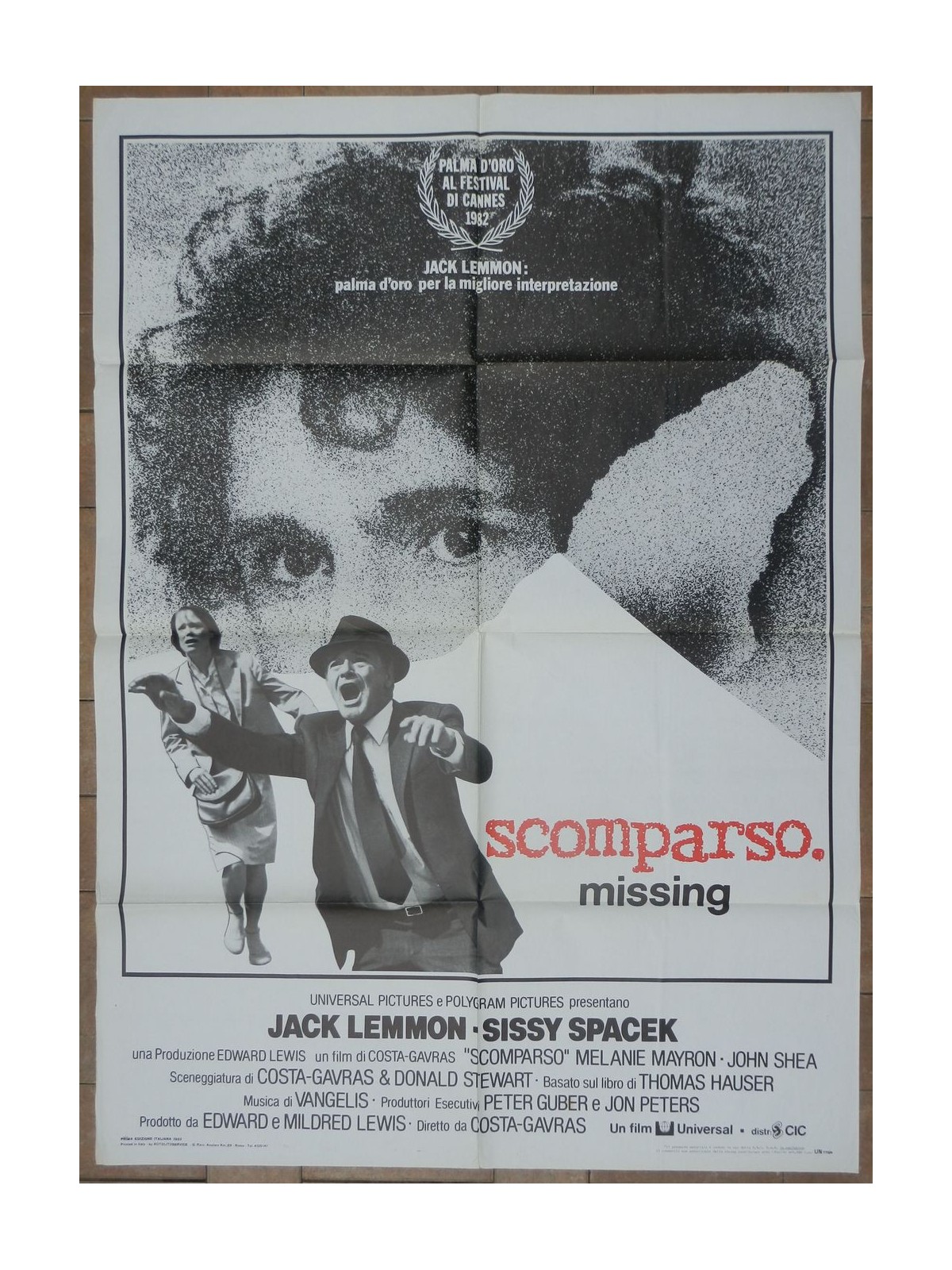 SCOMPARSO MISSING Manifesto cinematografico originale 2F a