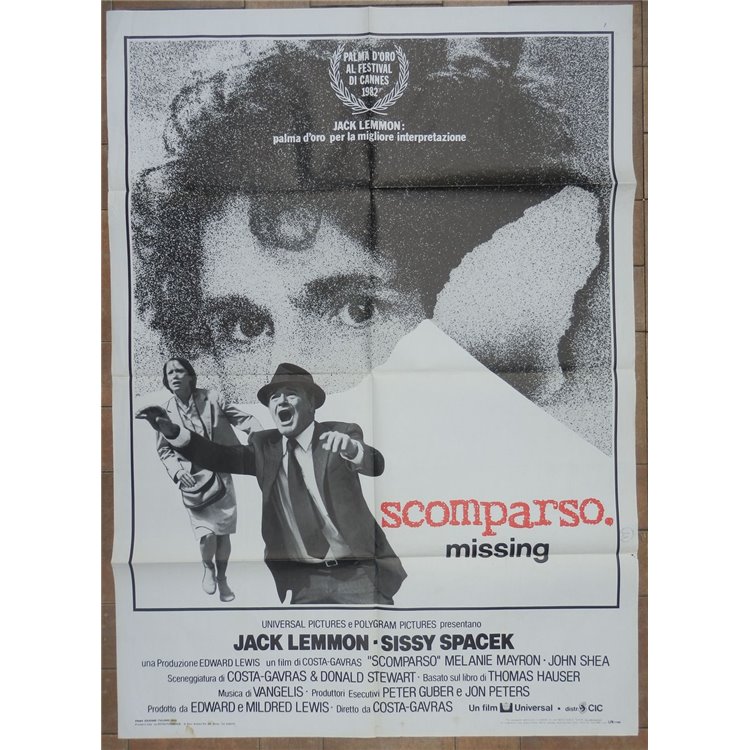 SCOMPARSO MISSING Manifesto cinematografico originale 2F b