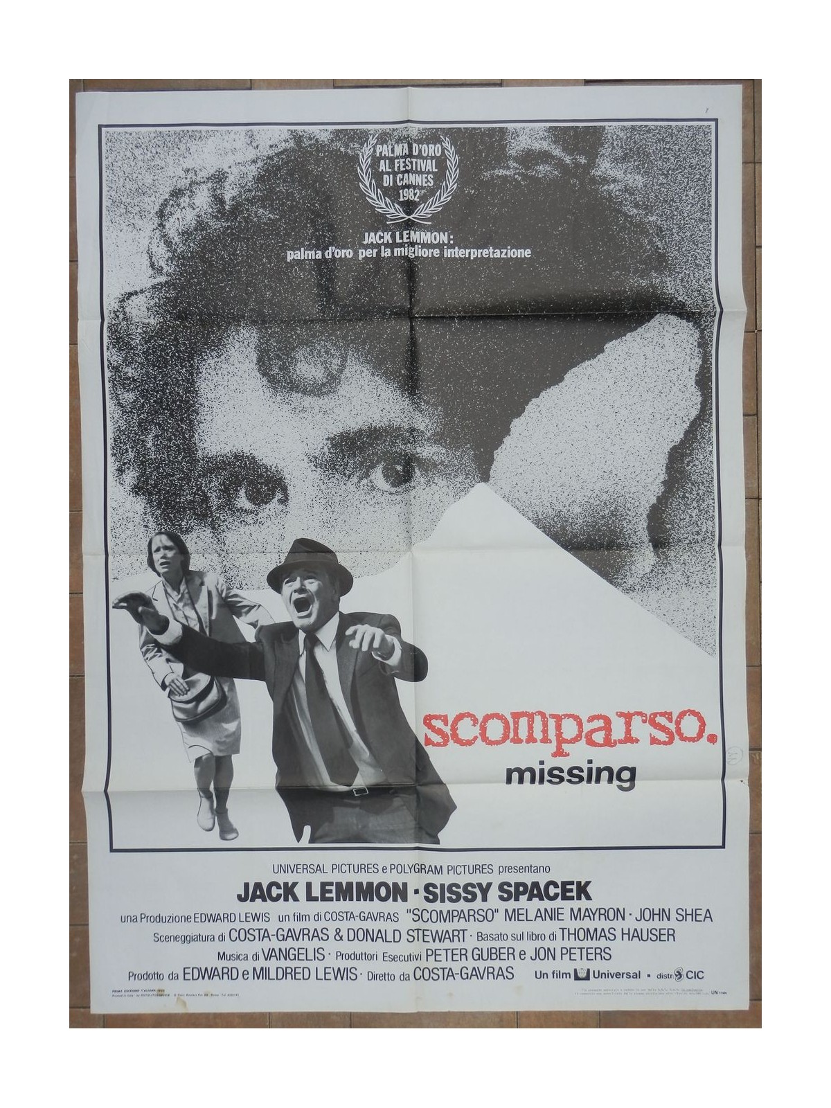 SCOMPARSO MISSING Manifesto cinematografico originale 2F b