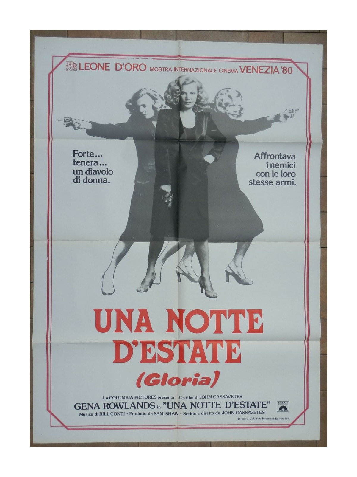 UNA NOTTE D'ESTATE (GLORIA) Manifesto cinematografico originale 2F