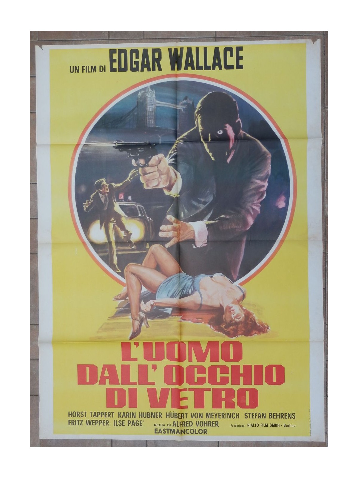 L'UOMO DALL'OCCHIO DI VETRO Manifesto cinematografico originale 2F