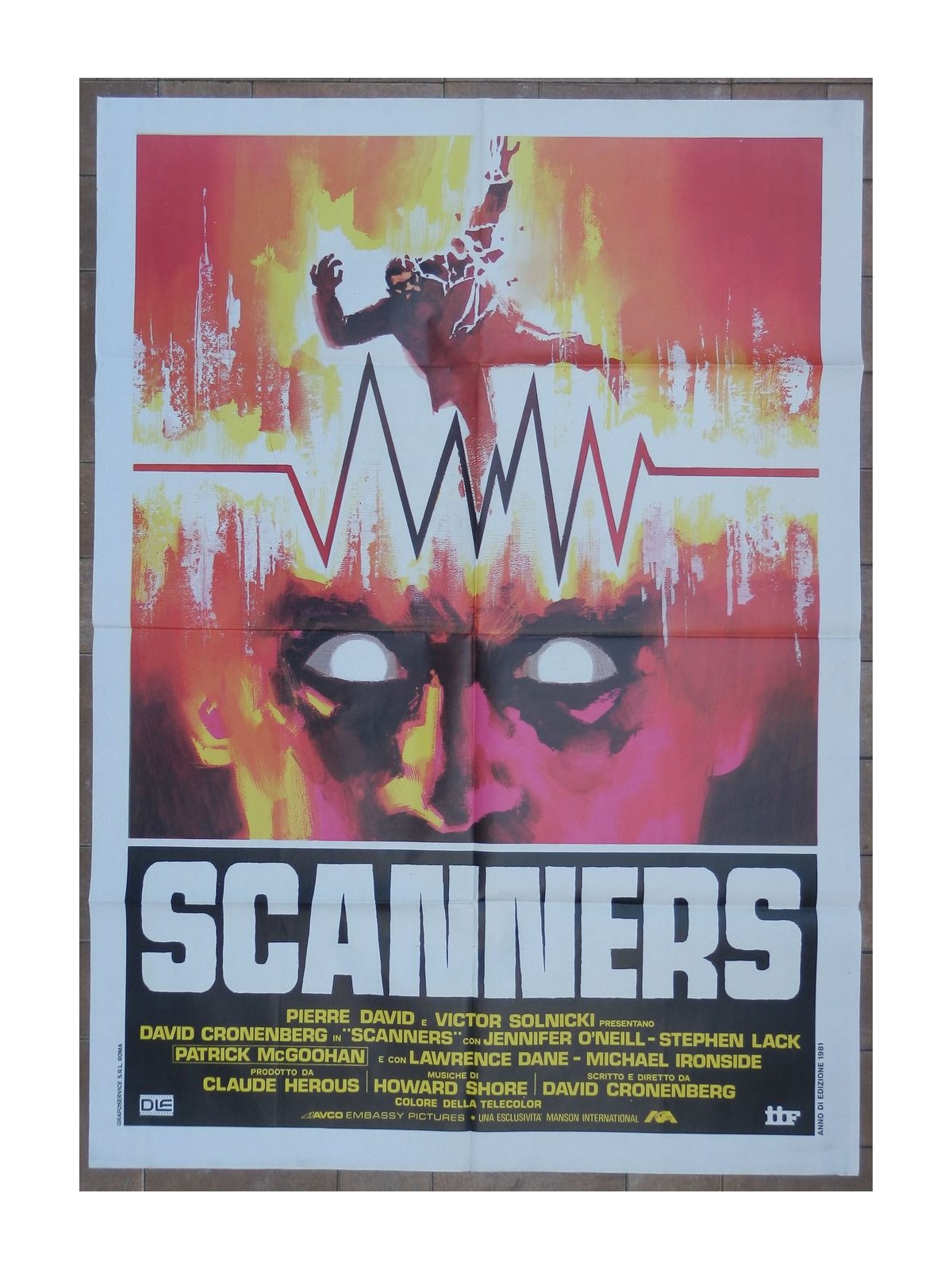 SCANNERS Manifesto cinematografico originale 2F