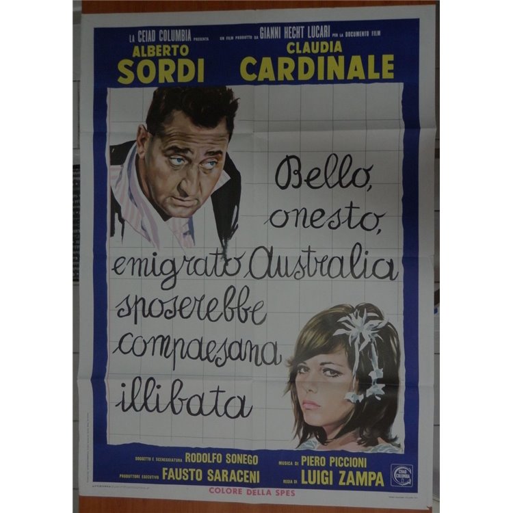 BELLO ONESTO EMIGRATO.. Manifesto cinematografico originale 2F