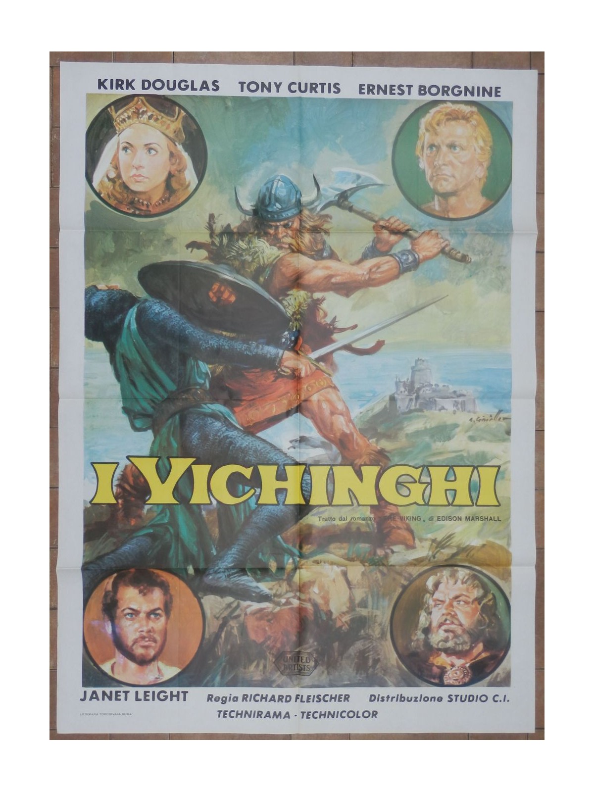 THE VIKINGS Original Movie Poster 2F