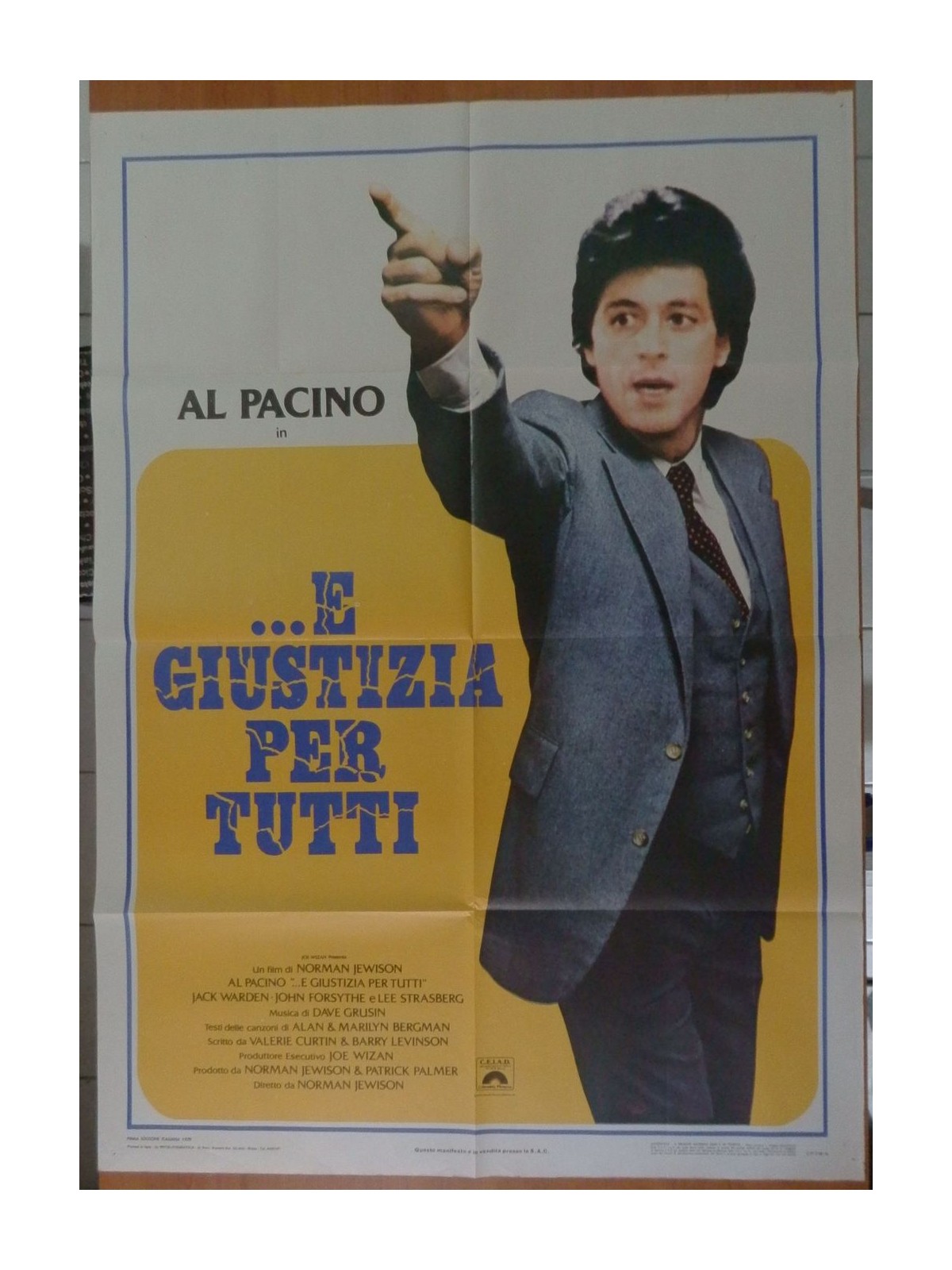 AND JUSTICE FOR ALL Original Movie Poster 2F