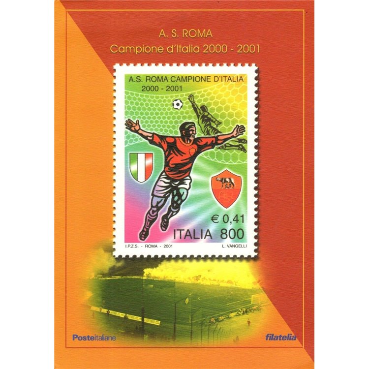 ITALIA 2001 Folder Roma Campione d'Italia